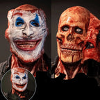 Two-Layer Halloween Mask, Clown Face over Moving-Jaw Skull