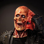 Two-Layer Halloween Mask, Clown Face over Moving-Jaw Skull