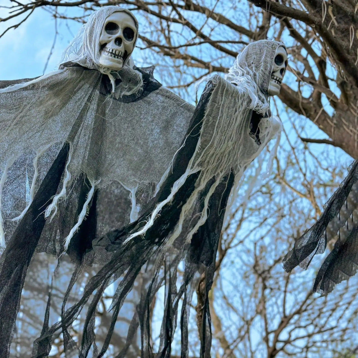 Light-Up Hanging Skull Decoration with LED Glow