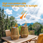 Hand-Woven Rattan Solar Garden Lantern, Waterproof LED