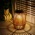 Hand-Woven Rattan Solar Garden Lantern, Waterproof LED