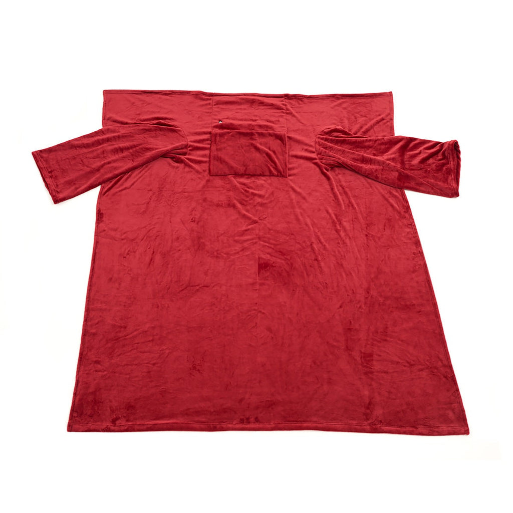 Heated Fleece Throw with Sleeves and Chest Warming Panel