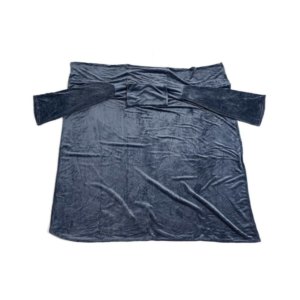 Heated Fleece Throw with Sleeves and Chest Warming Panel
