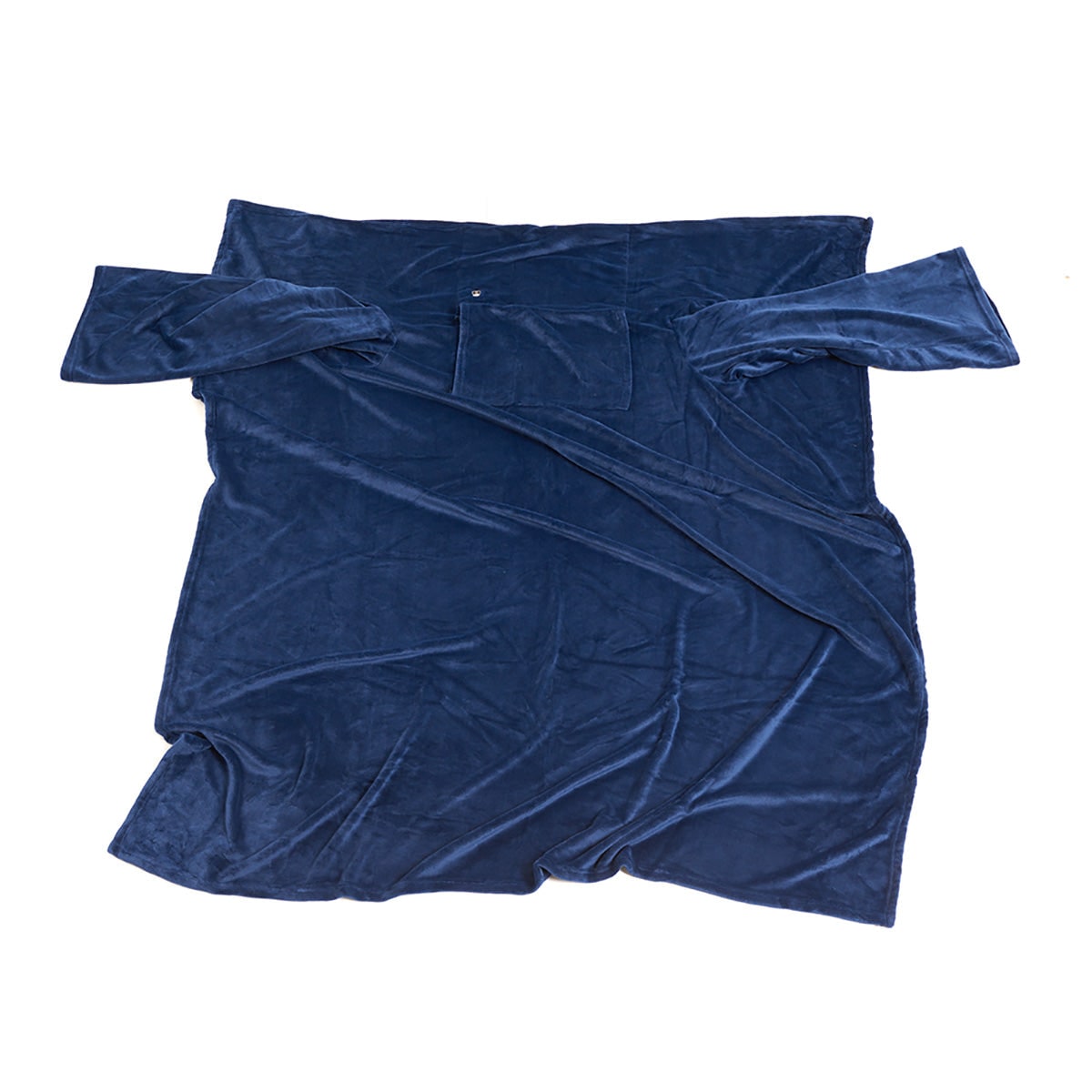 Heated Fleece Throw with Sleeves and Chest Warming Panel