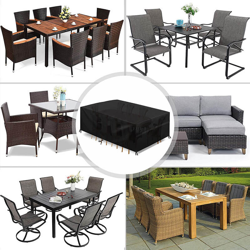 420D Oxford Waterproof Garden Furniture Cover with Drawcord