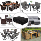 420D Oxford Waterproof Garden Furniture Cover with Drawcord