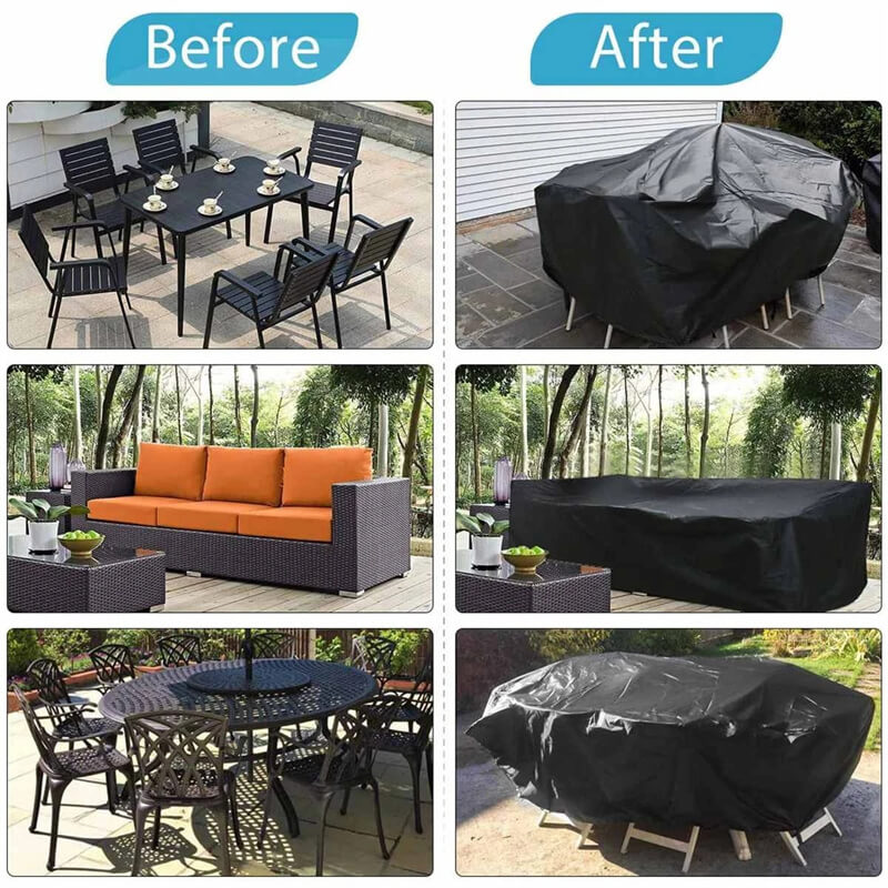 420D Oxford Waterproof Garden Furniture Cover with Drawcord