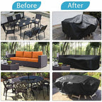 420D Oxford Waterproof Garden Furniture Cover with Drawcord
