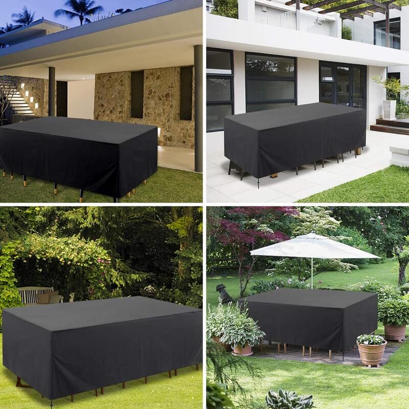 420D Oxford Waterproof Garden Furniture Cover with Drawcord