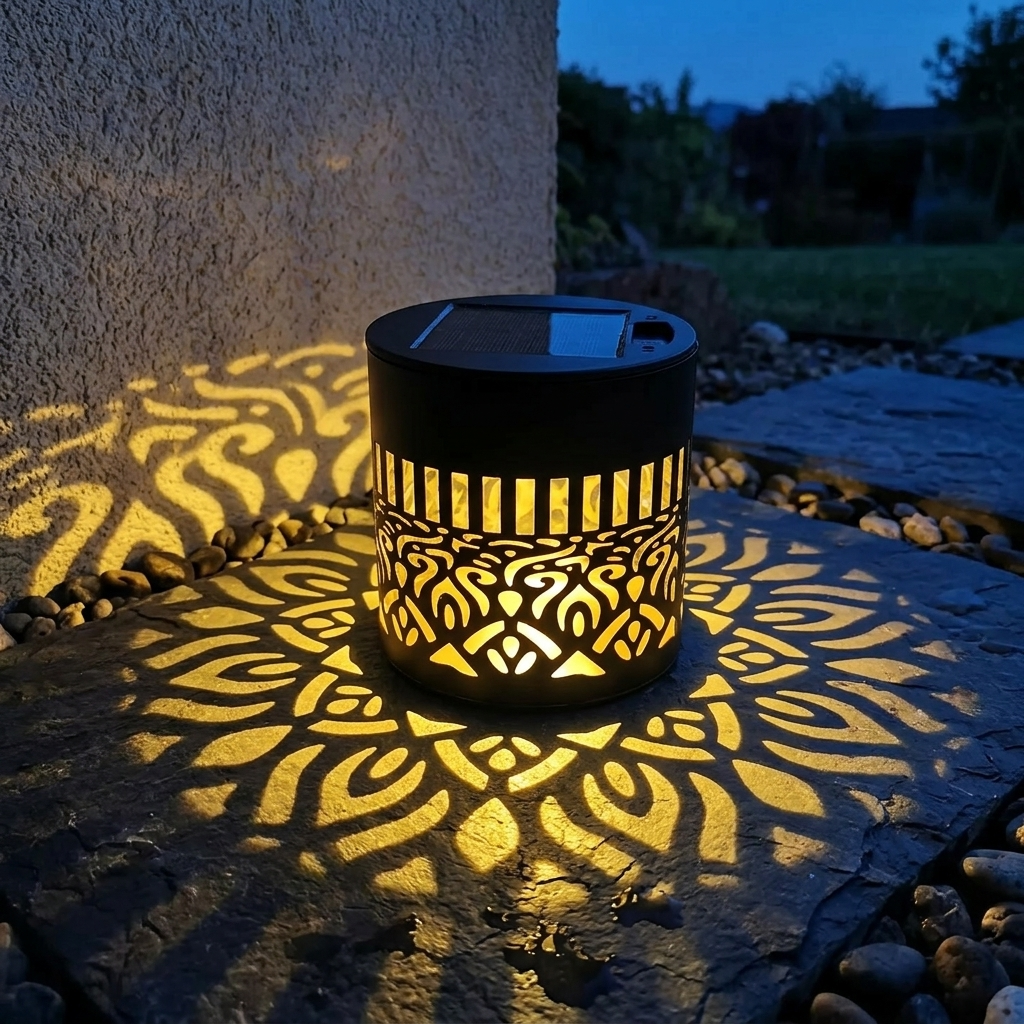 Solar Mandala Projection Light, 14cm, IP65, Warm LED