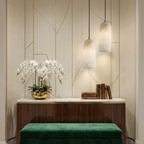 Marble Pendant Light with Copper Finish and 1.5 m Cable