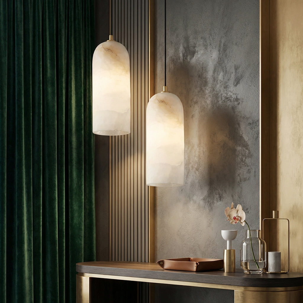 Marble Pendant Light with Copper Finish and 1.5 m Cable