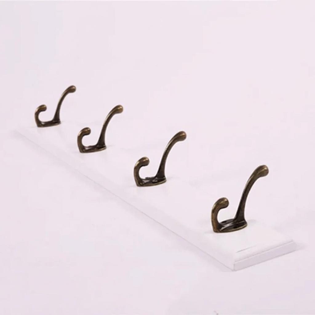 Solid Wood Wall Coat Rack with 4 or 5 Hooks