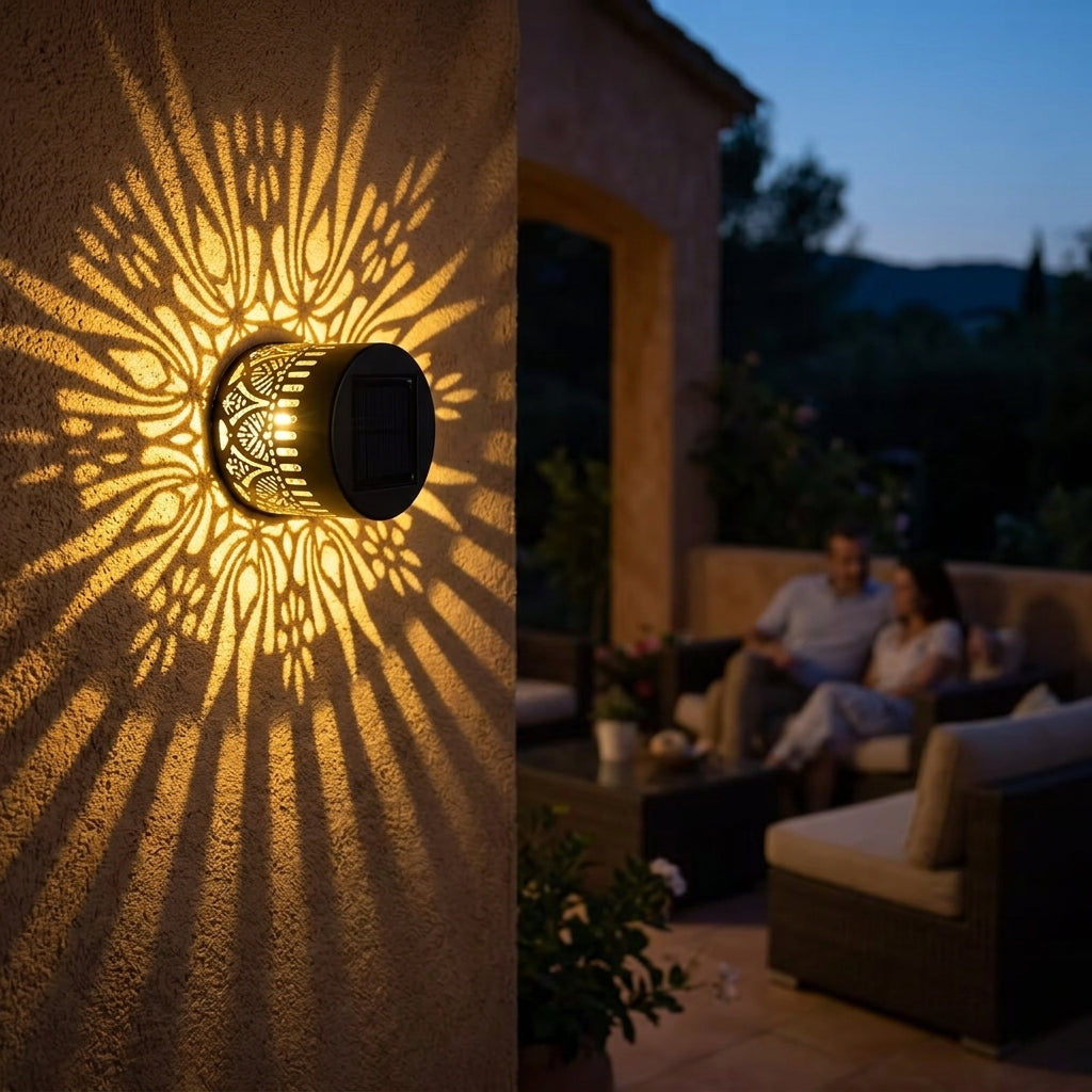 Solar Mandala Projection Light, 14cm, IP65, Warm LED
