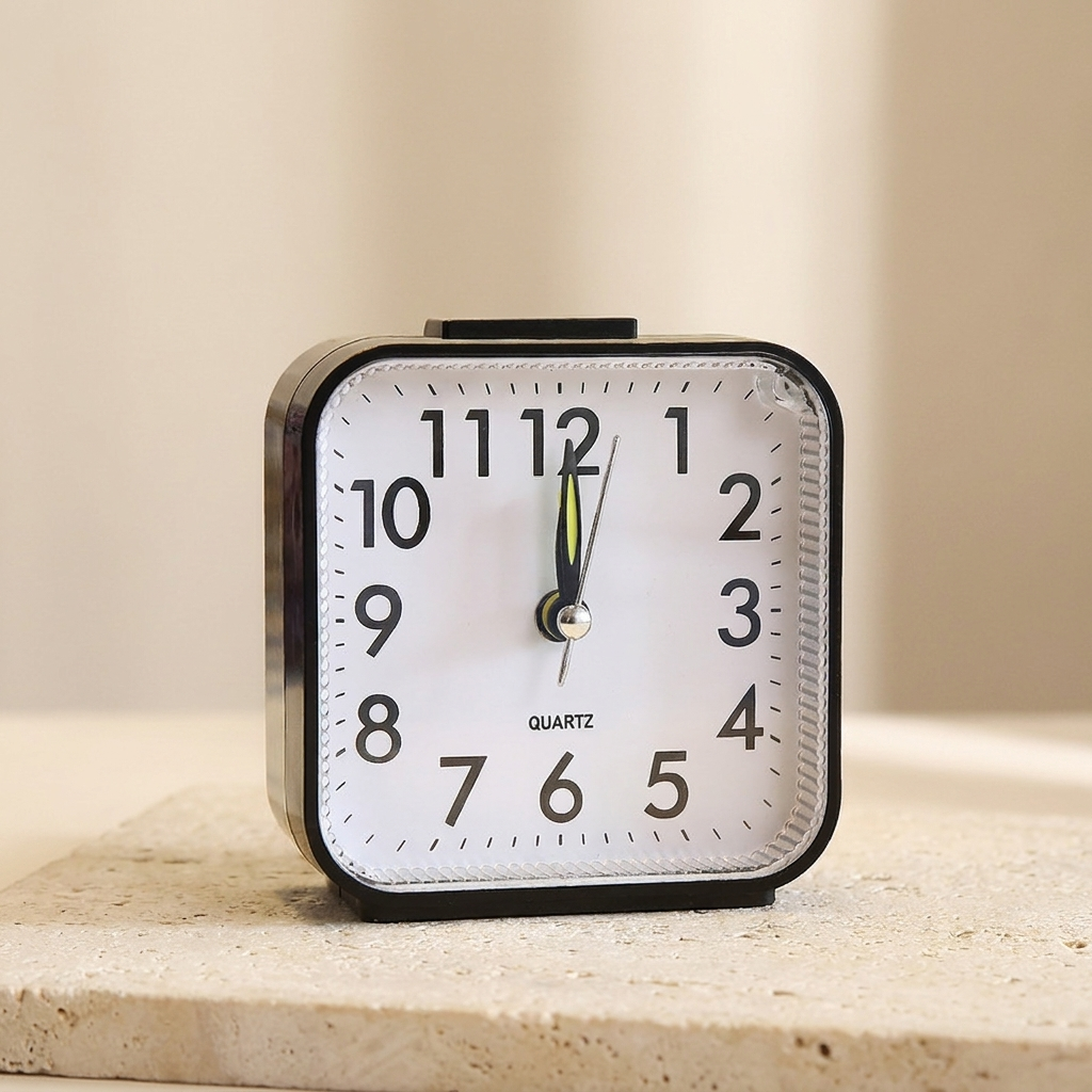 Silent Alarm Clock with Clear Display and Gentle Wake Tone