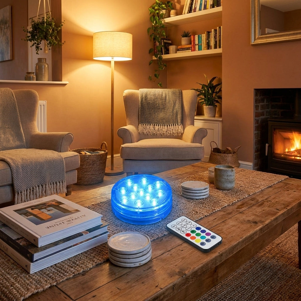 Submersible LED Pool Light with Remote Control, IP68 Waterproof