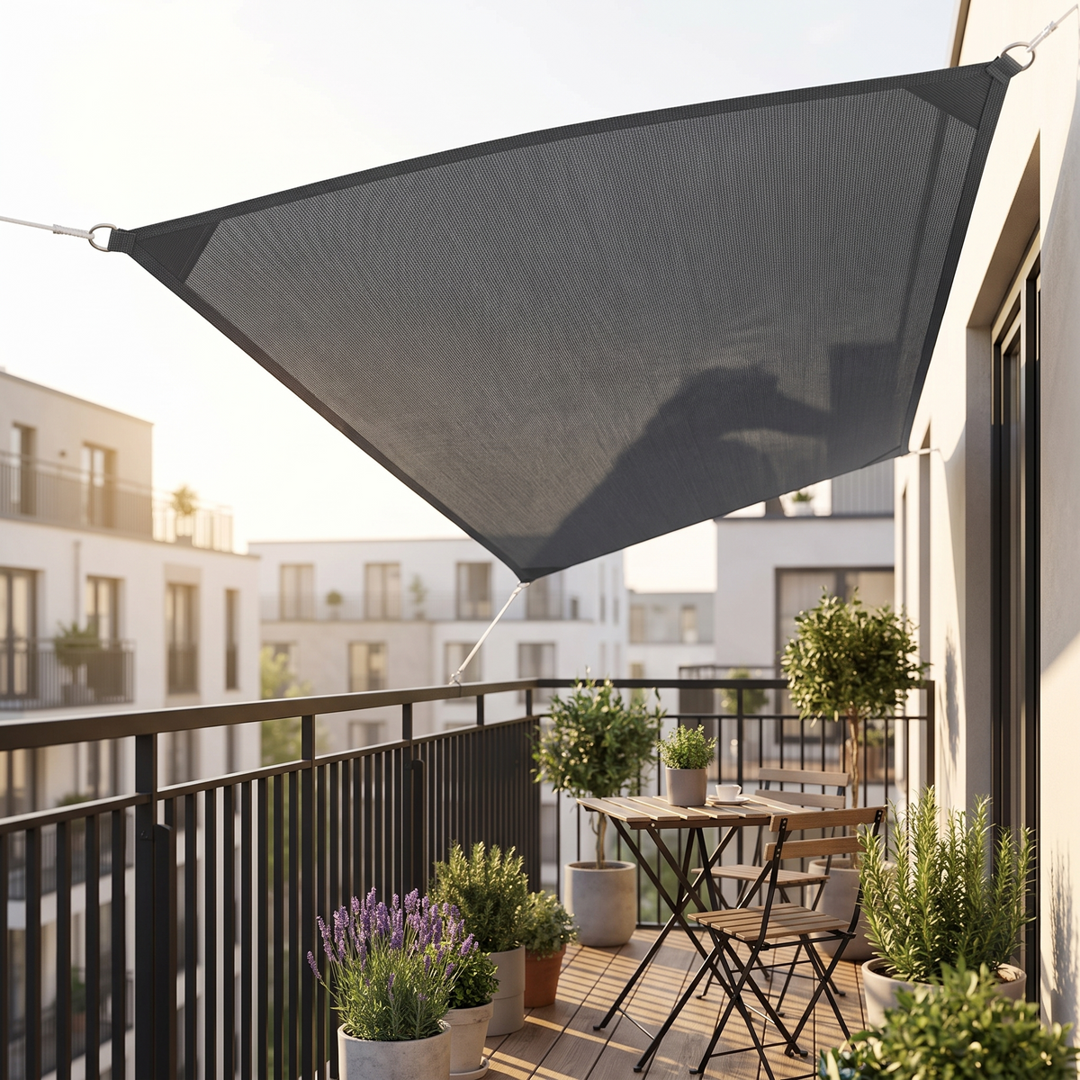 Waterproof Balcony Shade Sail with UV Protection, 5 Colours