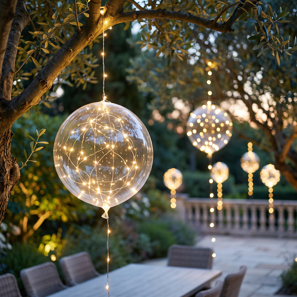 LED Garden Party Balloons, Set of 10, 45 cm Warm White