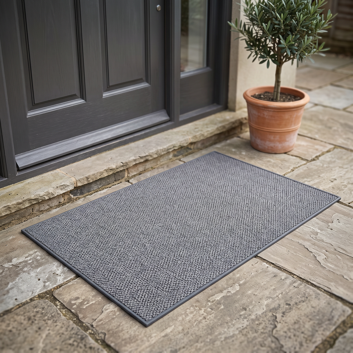 Absorbent Outdoor Doormat, Quick Drying Geometric Design