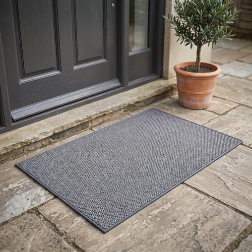 Absorbent Outdoor Doormat, Quick Drying Geometric Design