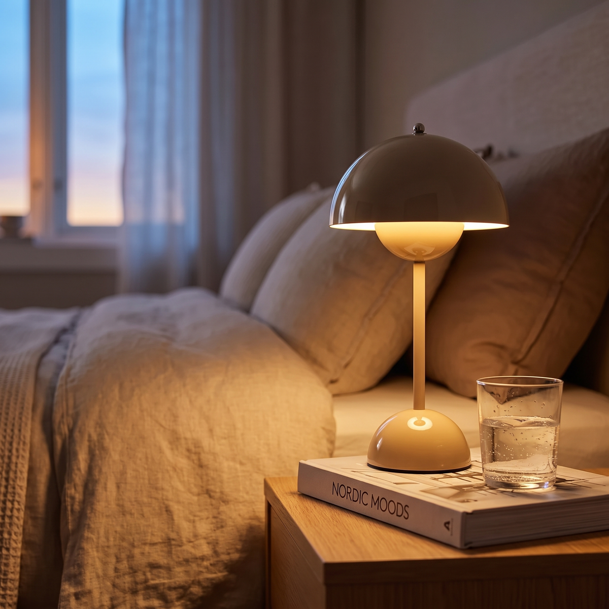 Rechargeable Cordless Table Lamp, Dimmable Warm White, 30cm