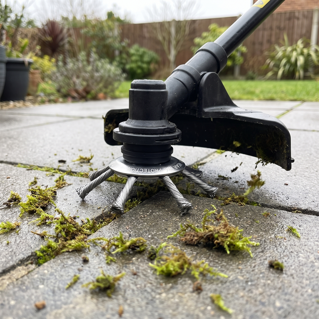 Steel Weed Brush Trimmer Attachment for Paving Joints