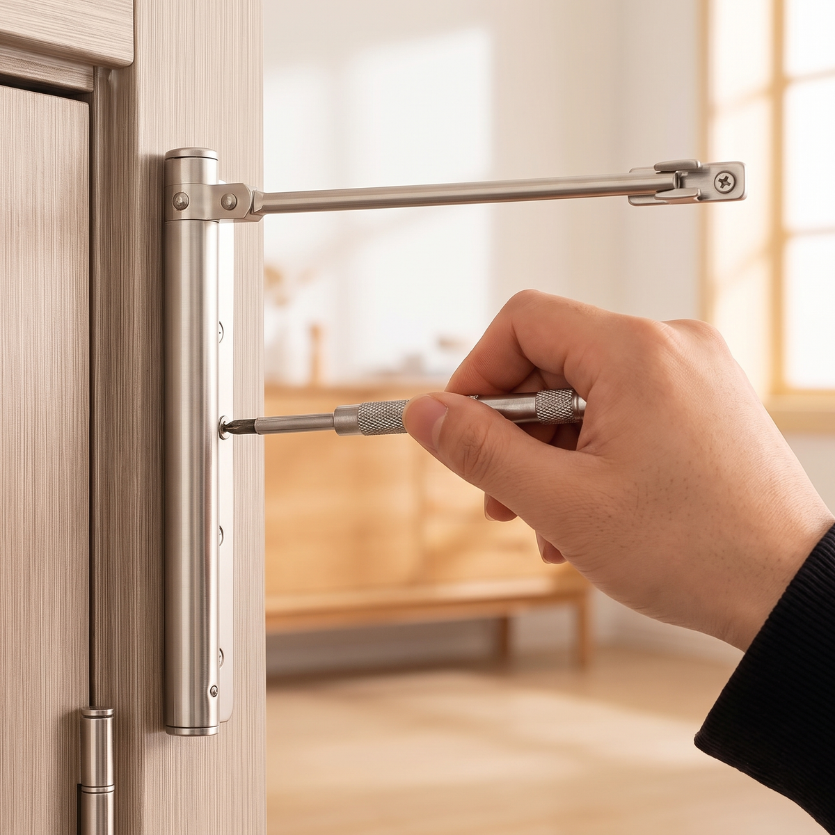 Universal Door Closer, Stainless Steel, 4 Speed Settings