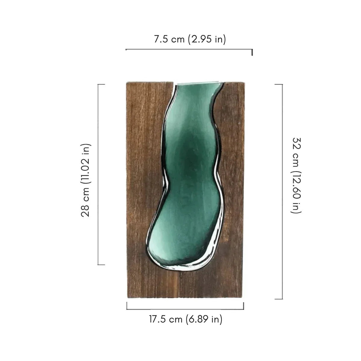 Wooden Vase with Glass Insert for Flowers and Display