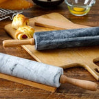 Marble Rolling Pin with Wooden Handles, 38cm or 48cm