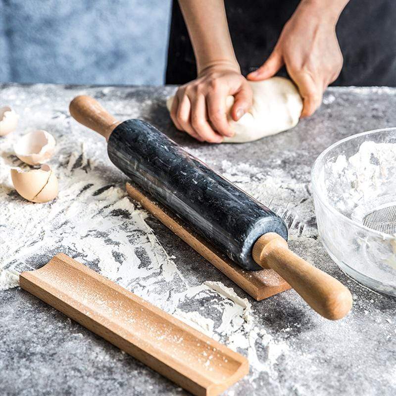 Marble Rolling Pin with Wooden Handles, 38cm or 48cm