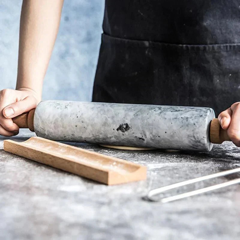 Marble Rolling Pin with Wooden Handles, 38cm or 48cm