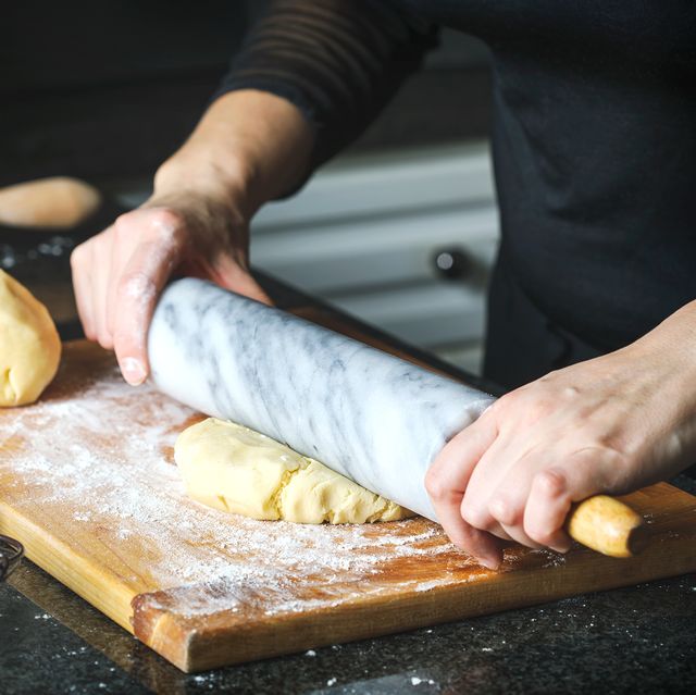 Marble Rolling Pin with Wooden Handles, 38cm or 48cm