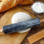 Marble Rolling Pin with Wooden Handles, 38cm or 48cm