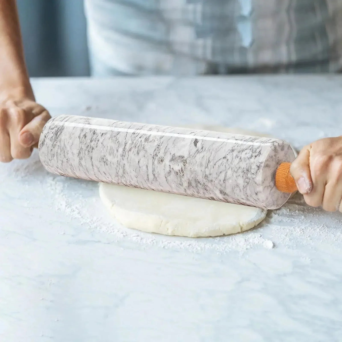 Marble Rolling Pin with Wooden Handles, 38cm or 48cm