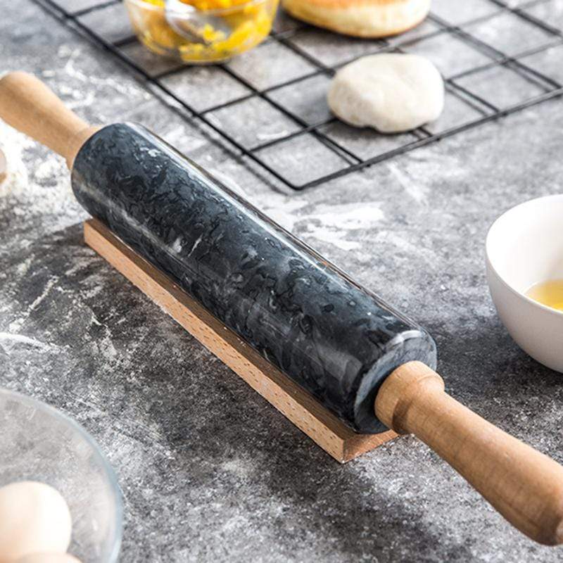 Marble Rolling Pin with Wooden Handles, 38cm or 48cm