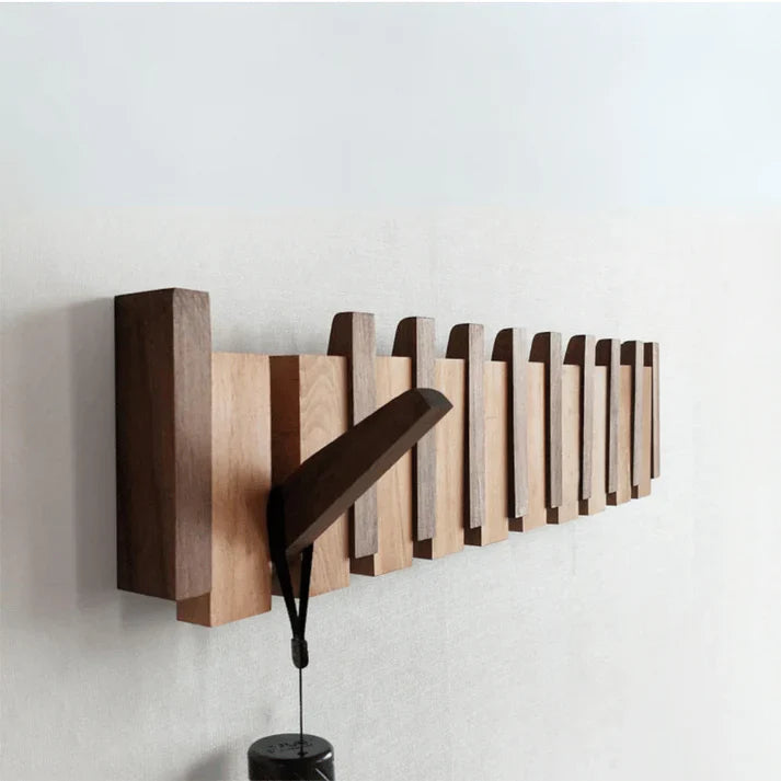 Piano Key Wooden Wall Coat Rack with 4, 6 or 8 Hooks