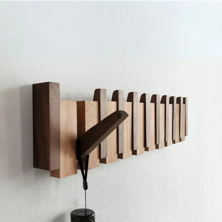 Piano Key Wooden Wall Coat Rack with 4, 6 or 8 Hooks
