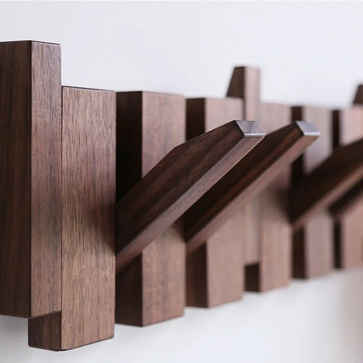 Piano Key Wooden Wall Coat Rack with 4, 6 or 8 Hooks