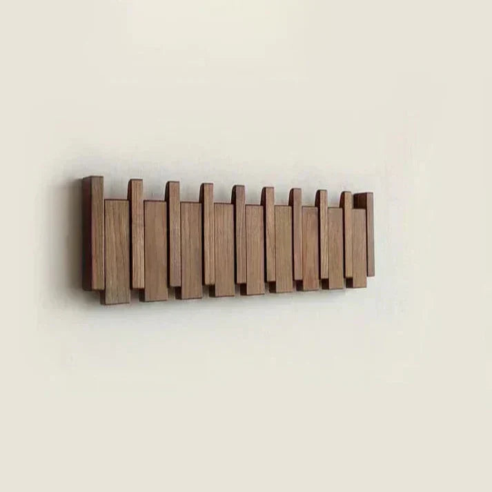 Piano Key Wooden Wall Coat Rack with 4, 6 or 8 Hooks