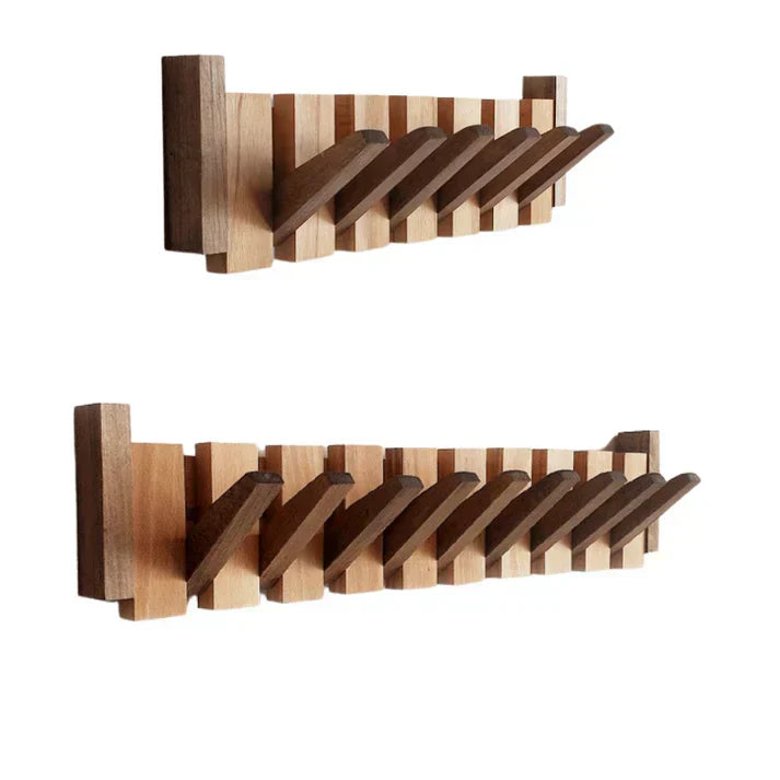 Piano Key Wooden Wall Coat Rack with 4, 6 or 8 Hooks