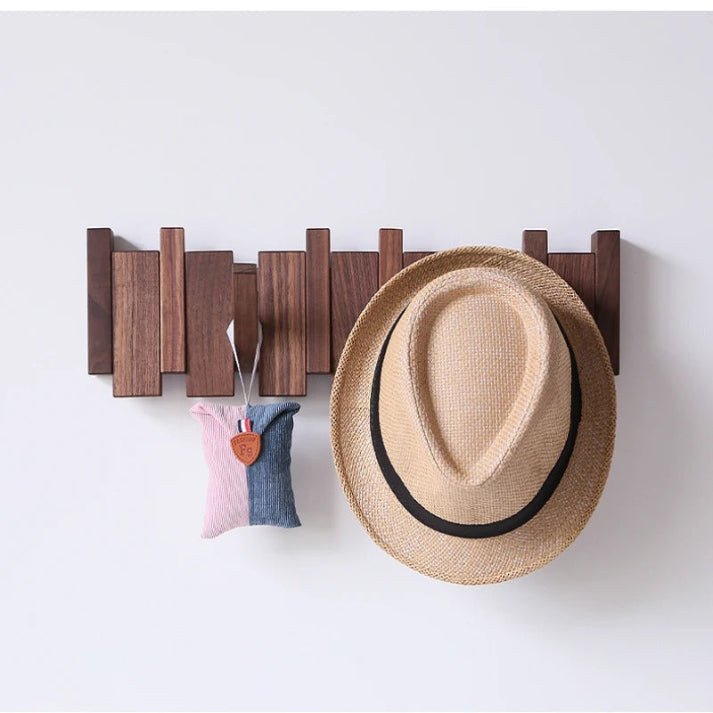 Piano Key Wooden Wall Coat Rack with 4, 6 or 8 Hooks