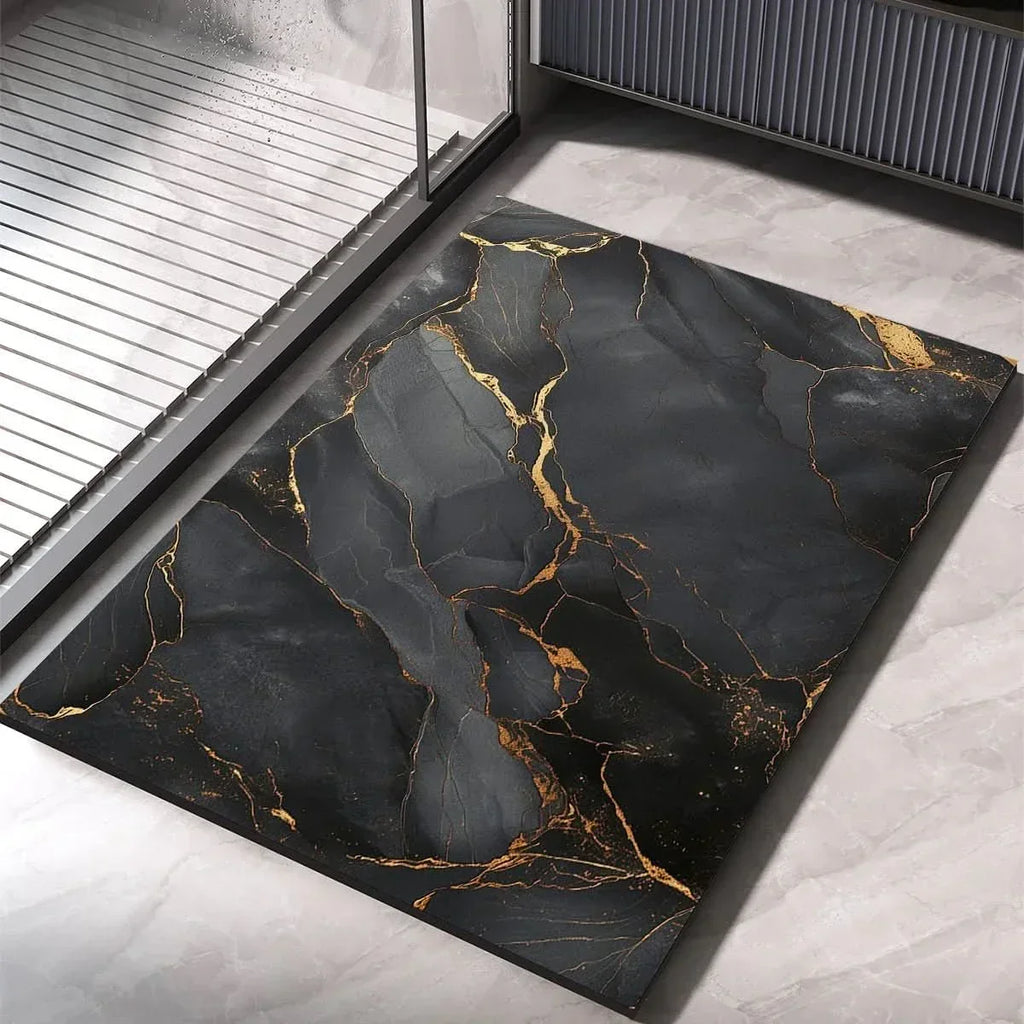 Diatomite Stone Bath Mat with Rounded Corners, Quick Dry