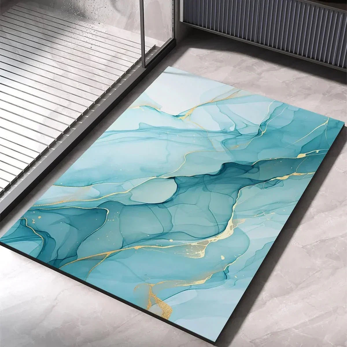 Diatomite Stone Bath Mat with Rounded Corners, Quick Dry
