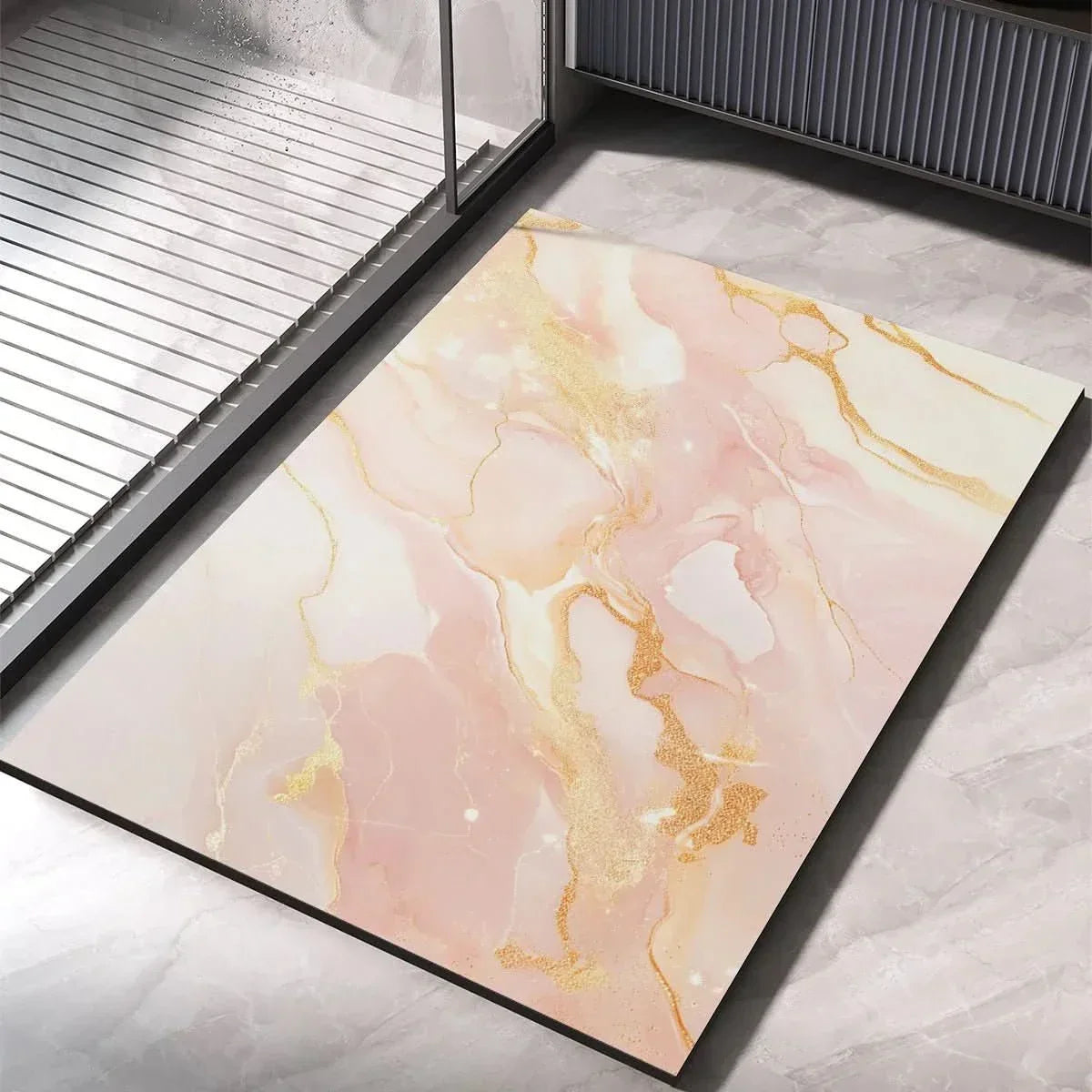 Diatomite Stone Bath Mat with Rounded Corners, Quick Dry