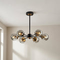 Glass Globe Chandelier with Gold-Tone Frame, 6 to 16 Lights