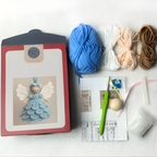 Crochet Kit for Christmas Angel Ornaments, Set of 5