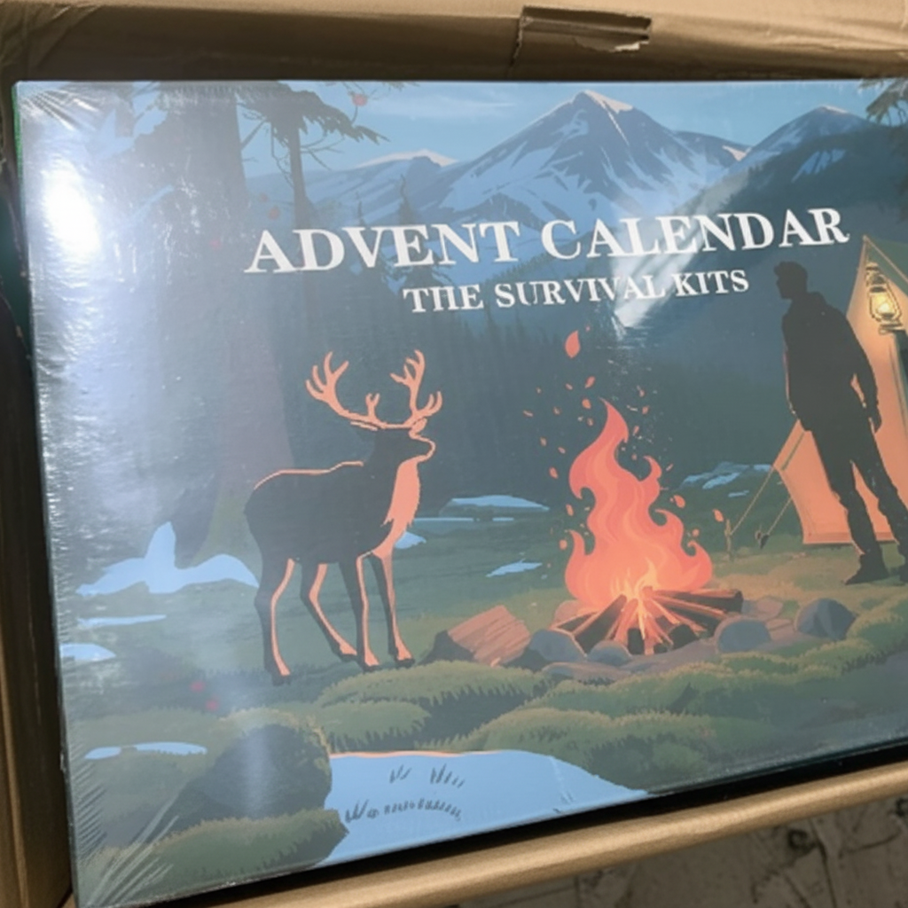 Advent Calendar with 24 Outdoor Tools for Camping and DIY