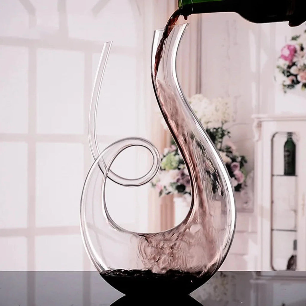 Swirl Glass Wine Decanter for Aerating and Easy Pouring
