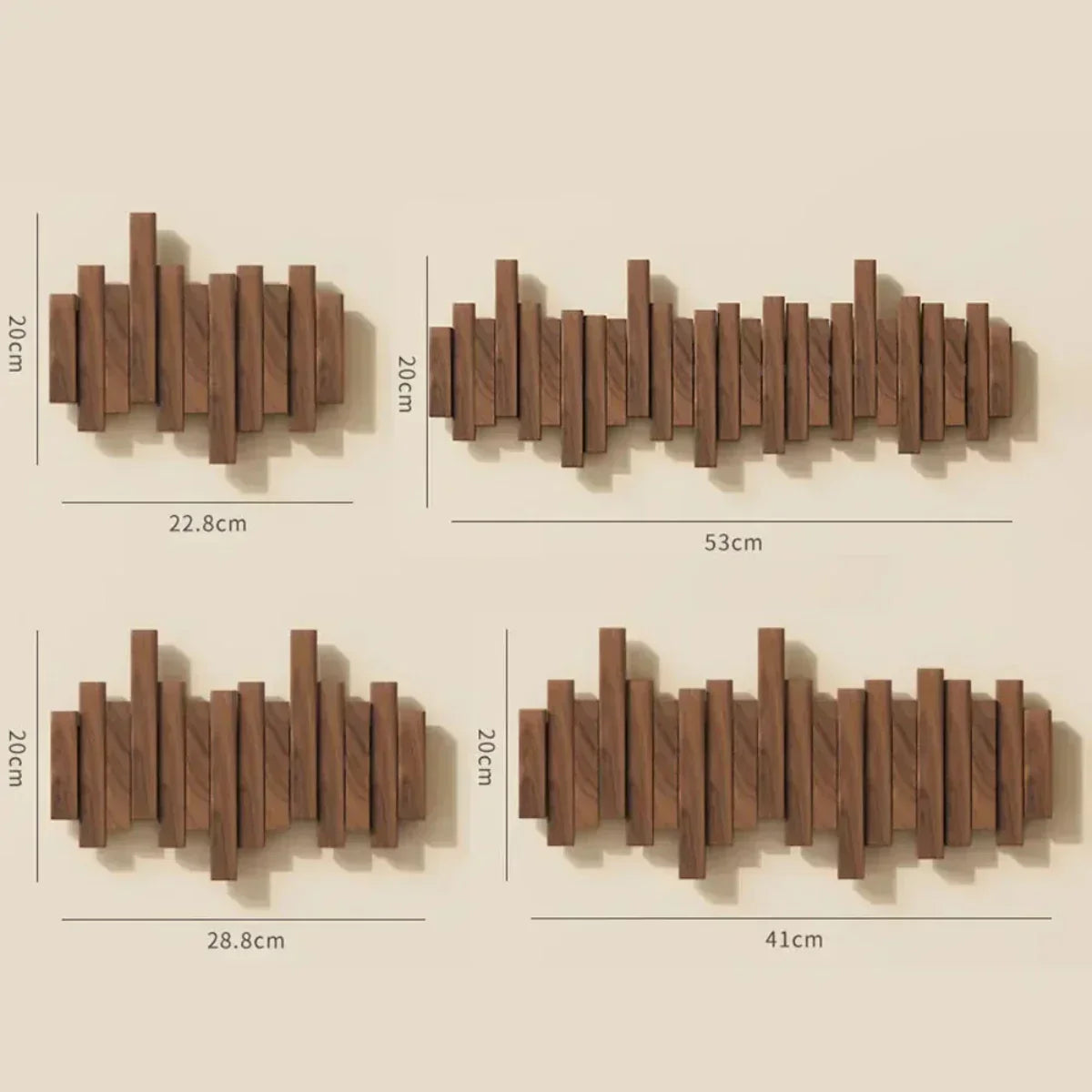 Wooden Wall Hook Rail, Walnut or Beech, 3 to 8 Hooks