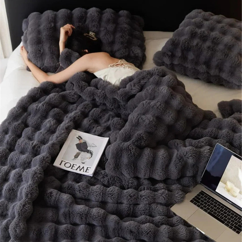 Soft Plush Throw Blanket 100 x 160cm, Four Colourways